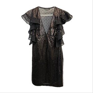 Your Sexy Little Black Dress is Here! Lulus Sequin Front Deep V Dress